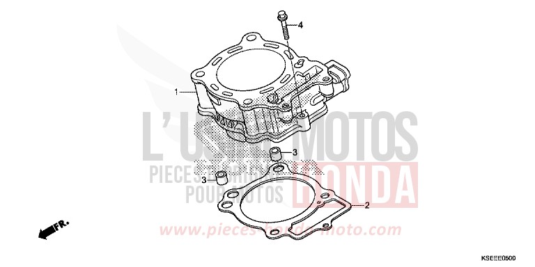 CYLINDER for CRF150R "Big wheels" EXTREME RED (R292) from 2014